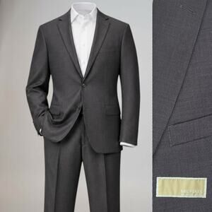 Michael Kors Suit 46-48XL 40x34 Charcoal Gray Micro-Ribbed Texture